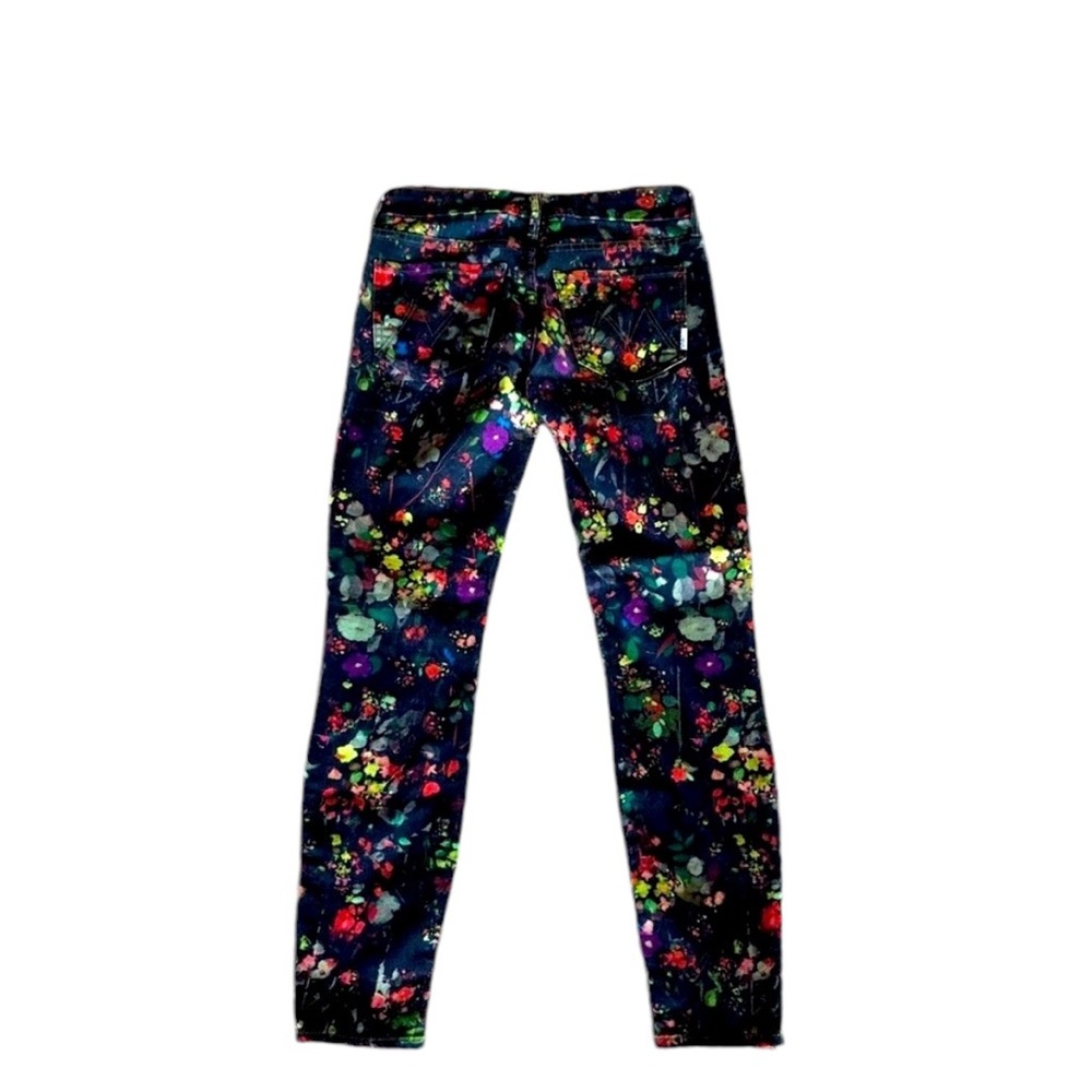 Mother Floral Black Denim Wild Flowered Jeans with Ankle zippers and low riseY2K - Picture 1 of 9